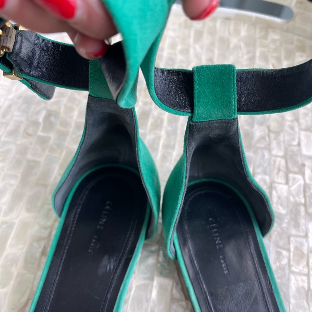 CÉLINE Paris suede green sandals - Picture 7 of 12